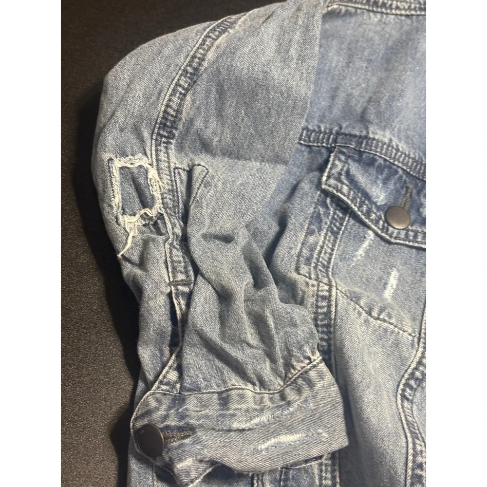 OneTeaspoon NEW Denim Jacket‎ Distressed Blue Jean Jacket Kids Rocky Size 6-7
